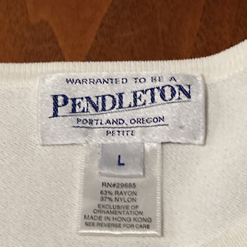 Pendleton Green Leaf Button Up Sweater Pl - image 6